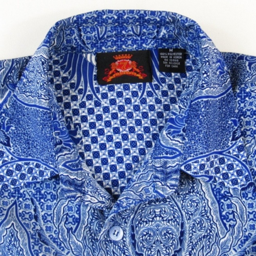 7 Diamonds Men's Size M Polyester Casual S/S Shirt